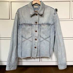 Alice + Olivia denim jean jacket cut off